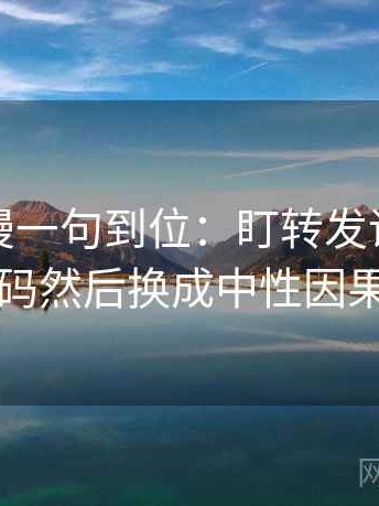 风车动漫一句到位：盯转发语是不是加码然后换成中性因果词