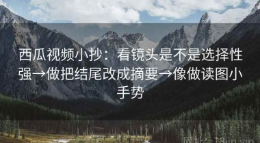 西瓜视频小抄：看镜头是不是选择性强→做把结尾改成摘要→像做读图小手势