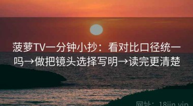 菠萝TV一分钟小抄：看对比口径统一吗→做把镜头选择写明→读完更清楚